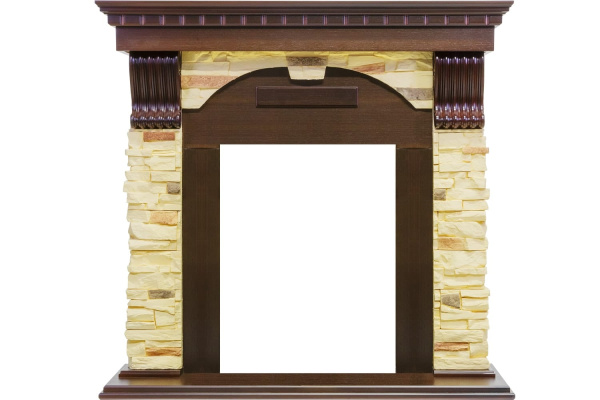 Портал Dimplex Dublin темный дуб/сланец угловой